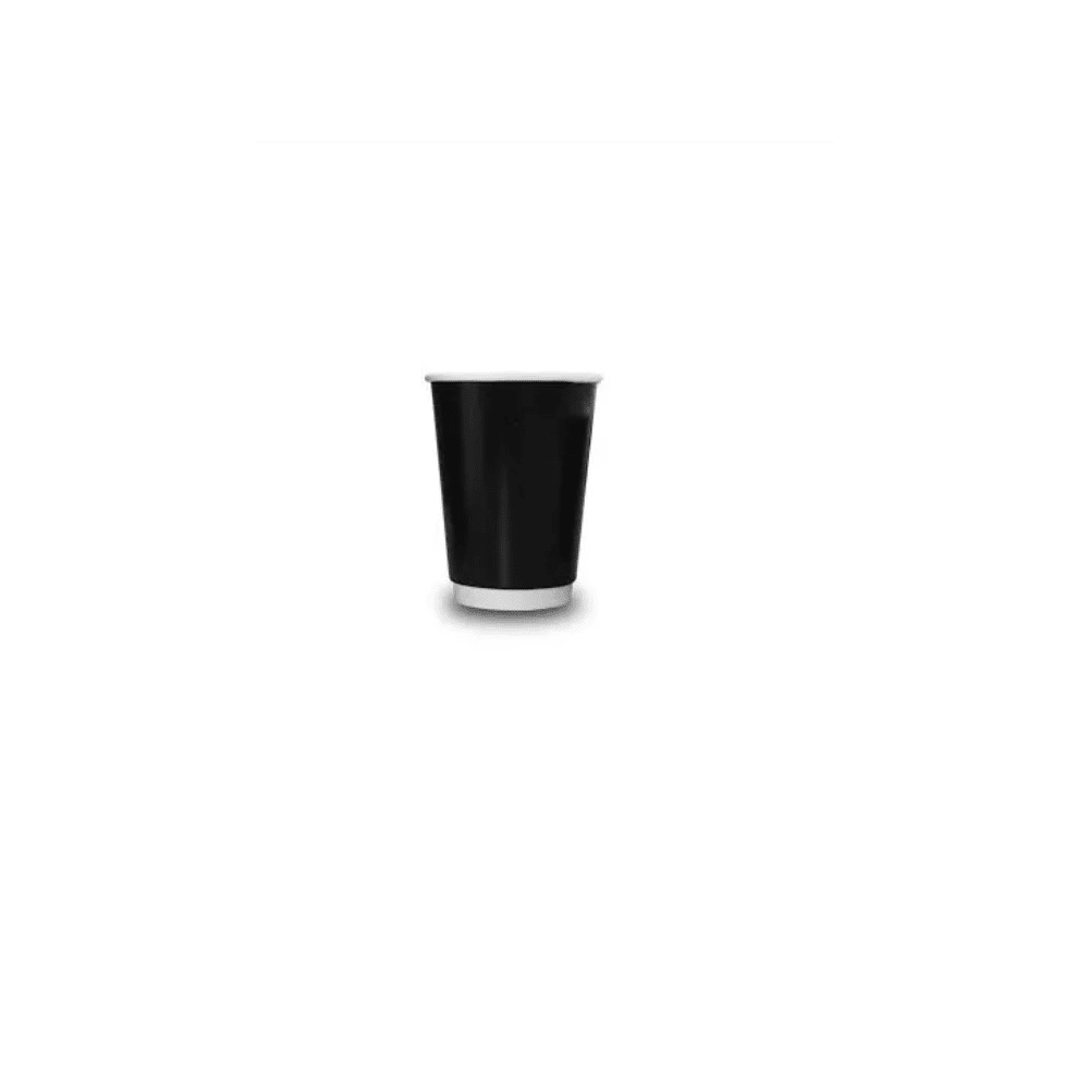 Wrapped Generic Double Wall Paper Cup, Black, 10oz